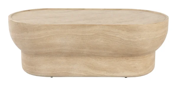 Zuiver Ovale Salontafel Noble Travertinlook, 100 x 50cm - Beige - Ovaal