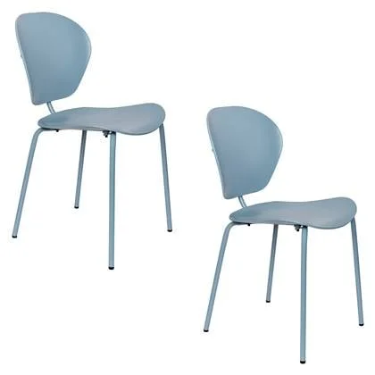 Zuiver The Ocean Chair Stoel Ocean Blue - Set van 2 - Blauw
