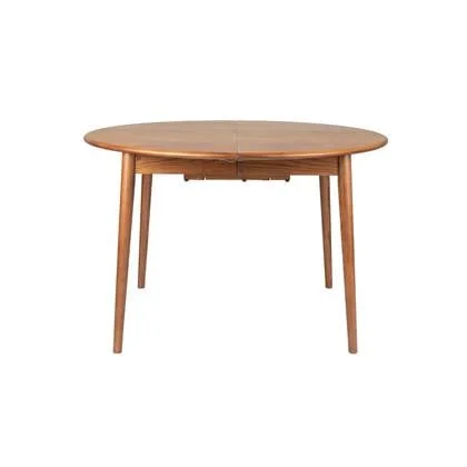 Zuiver Twist Uitschuifbare Eettafel Rond 120|160 cm Walnoot - Bruin