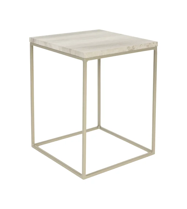 Zuiver Vierkante Bijzettafel Stray Marmer, 35 x 35cm - Beige