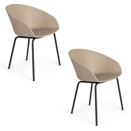 Zuiver Void Eetkamerstoelen Beige| Bruin - Set van 2