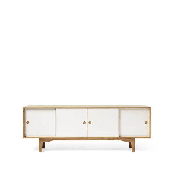 Zweed Moodi 180 sideboard wit/eikenhout, eikenhouten frame