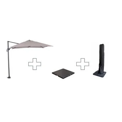 Zweefparasol Hawaii S - met voet en hoes - Zand - 250 x 250 cm