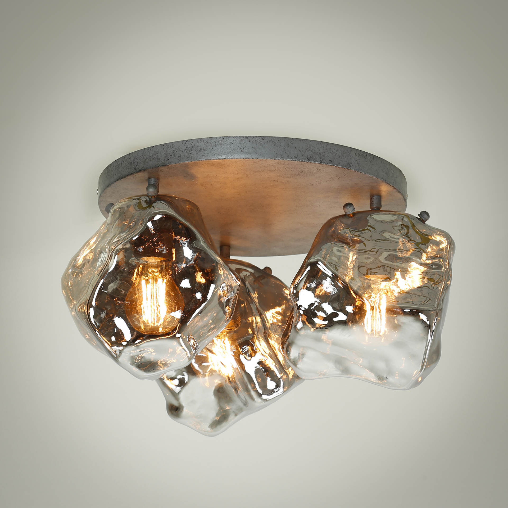 LifestyleFurn Plafondlamp Rock 3-lamps - Chroom