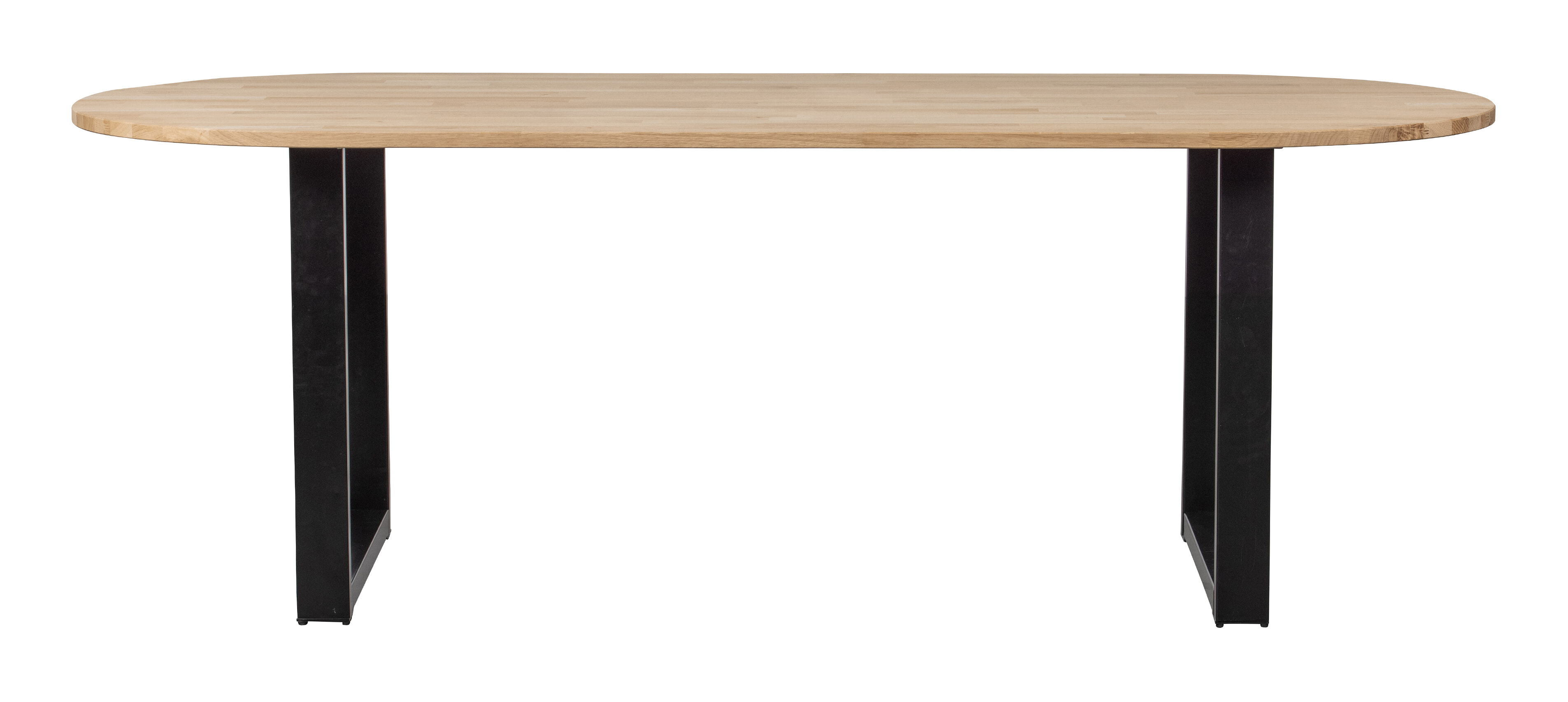 WOOOD Ovale Eettafel Tablo met U-poot, 220 x 90cm - Onbehandeld - Ovaal